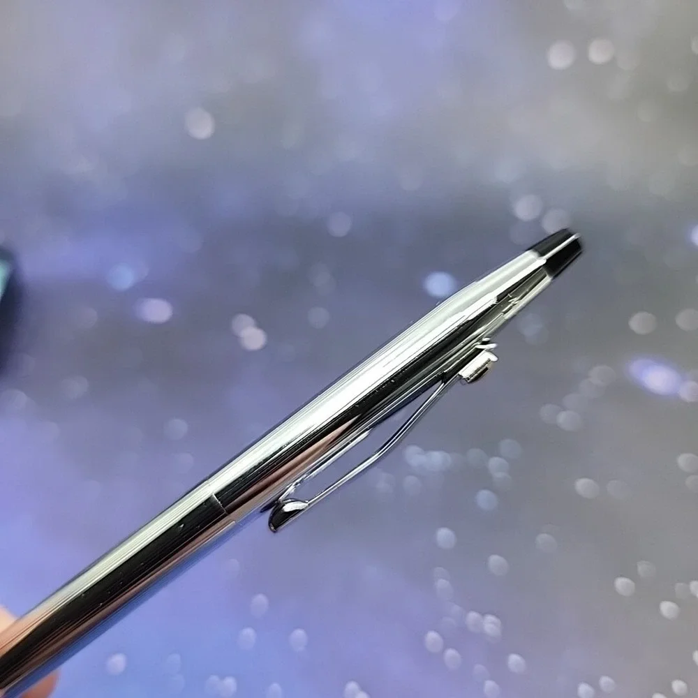 CROSS Authentic Chrome Ball Pen In Box #3502 Excellent Condition Tested!